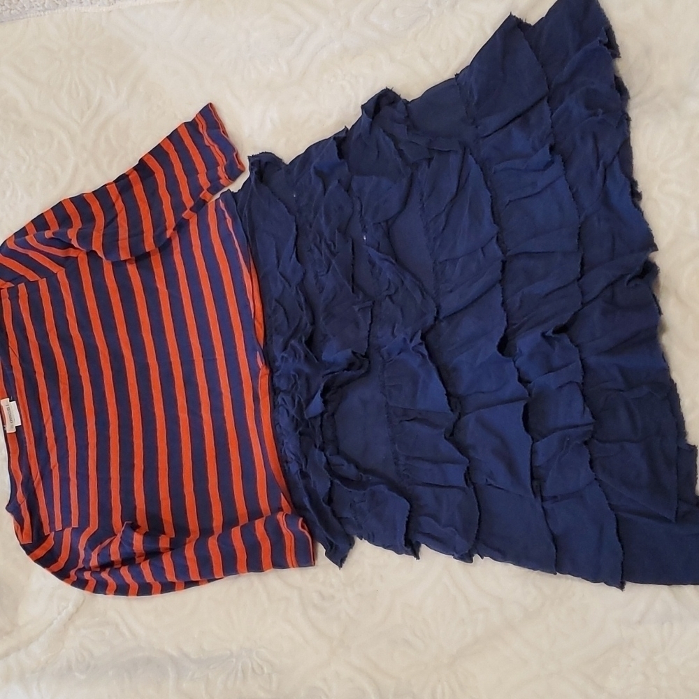 Crewcuts Nautical Stripes and Ruffles  dress. Size 10. GUC!